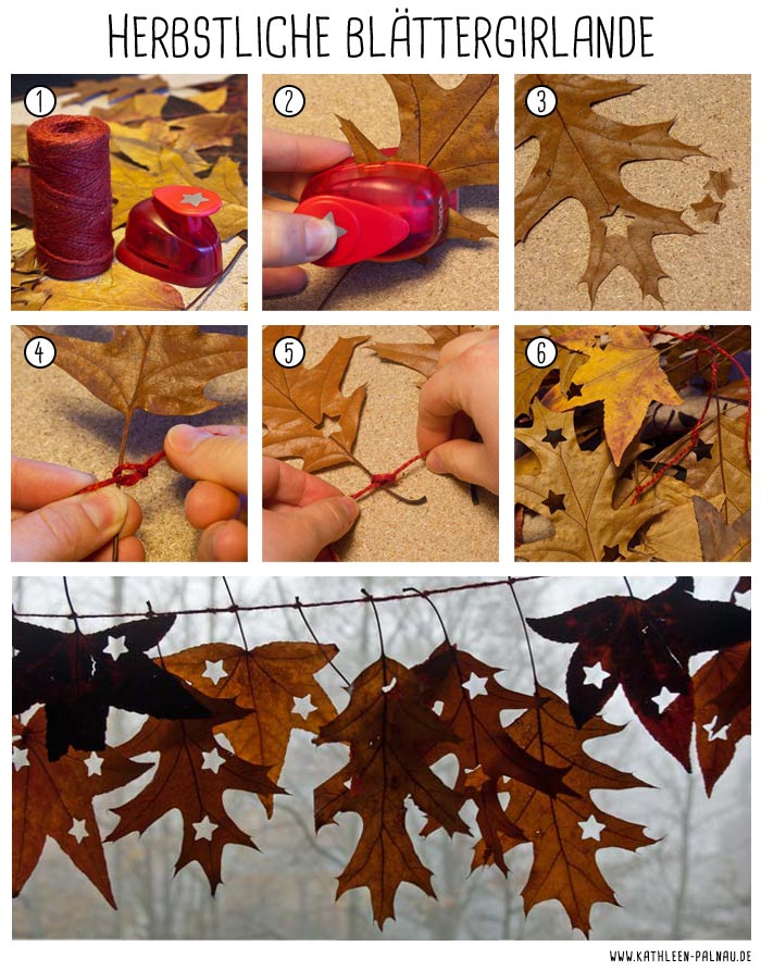 Anleitung zum Basteln einer Blättergirlande